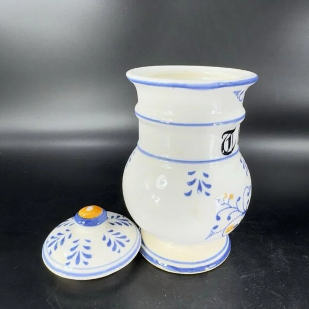 Vintage Royal Sealy Heritage‎ Porcelain TEA Canister Jar With Lid Ceramic Design